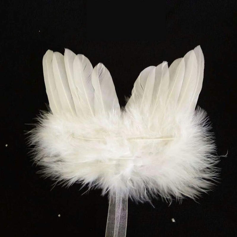 GSHLLO 5 Pcs Mini White Angel Feather Wings for Crafts Christmas Tree Decor Wedding Prop - Image 3